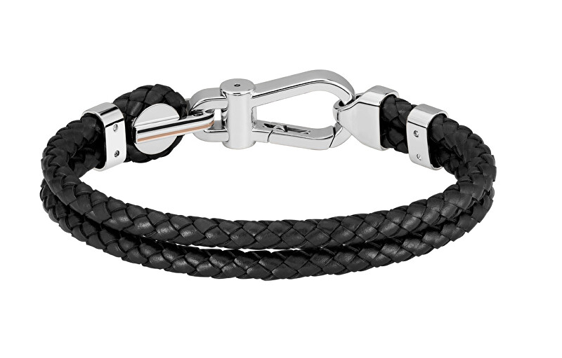 Hugo Boss Fashion dvojitý náramek z černé kůže 1580699