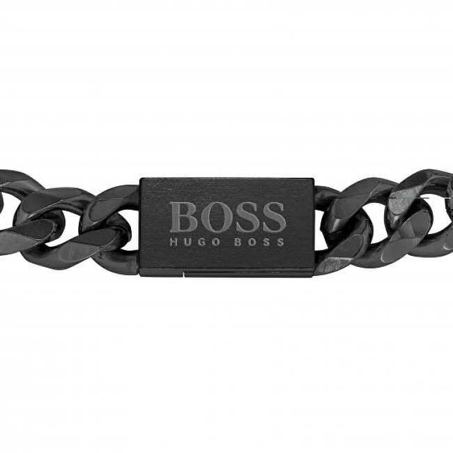 Hugo Boss Moderní černý náramek z oceli Chain Link 1580145