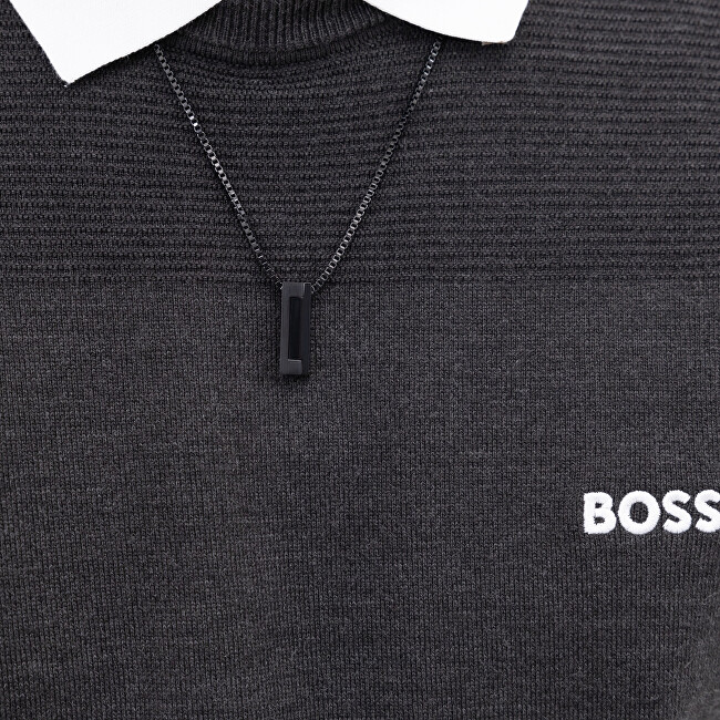 Hugo Boss Černý pánský náhrdelník z oceli Candor 1580750