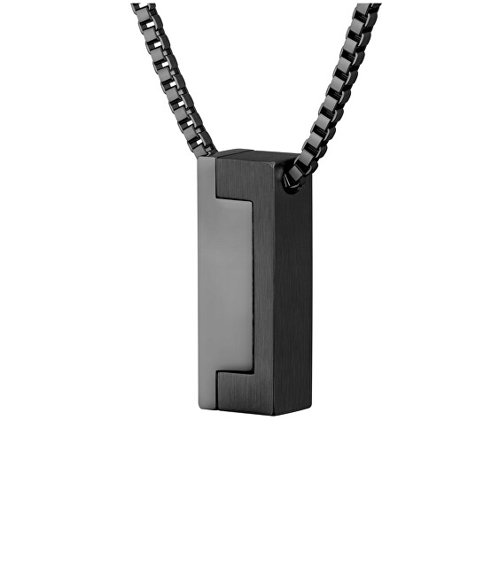 Hugo Boss Černý pánský náhrdelník z oceli Candor 1580750