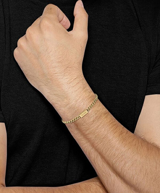 Hugo Boss Nadčasový pozlacený náramek Chain for Him 1580172