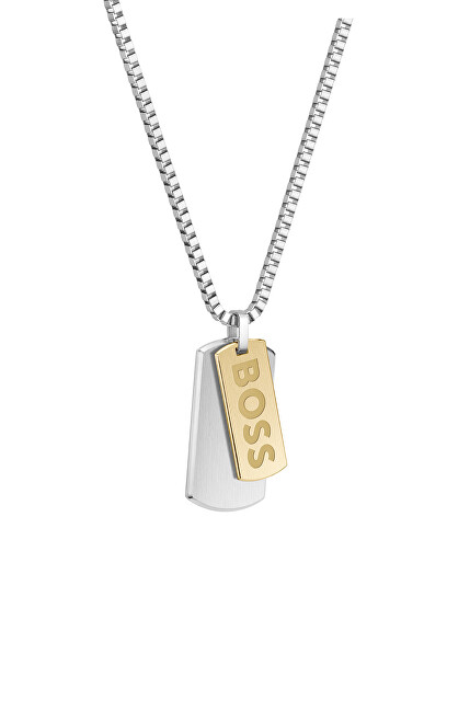 Hugo Boss Pánský bicolor náhrdelník Vojenské známky Devon 1580576