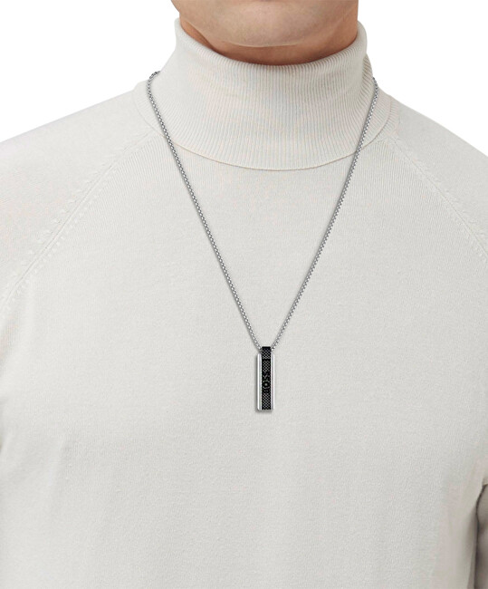 Hugo Boss Pánský ocelový náhrdelník s přívěskem Sakis 1580365