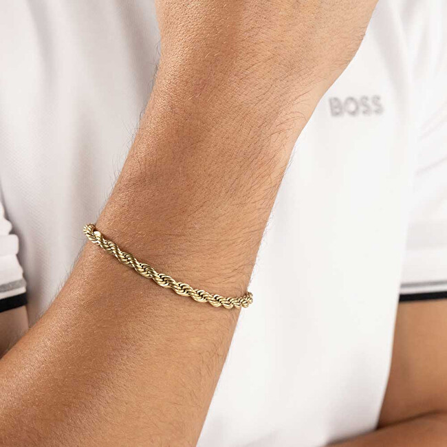 Hugo Boss Pánský pozlacený náramek z oceli Valis Myles 1580810 19 cm