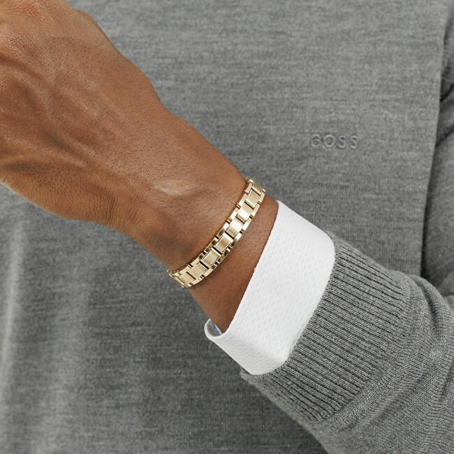 Hugo Boss Pozlacený náramek pro muže Metal Links Essentials 1580711