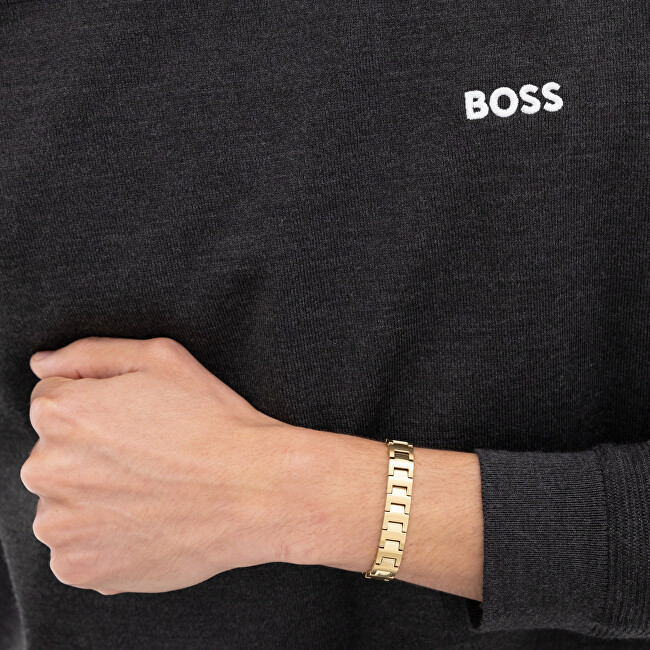 Hugo Boss Pozlacený náramek pro muže Candor 1580753