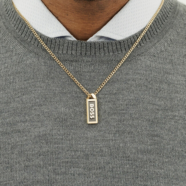 Hugo Boss Pozlacený pánský náhrdelník Kassy Emblem 1580678
