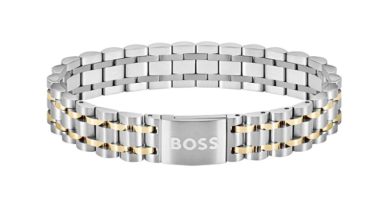 Hugo Boss Elegantní ocelový bicolor náramek pro muže Owan 1580647 bicolor, stříbrná, zlatá