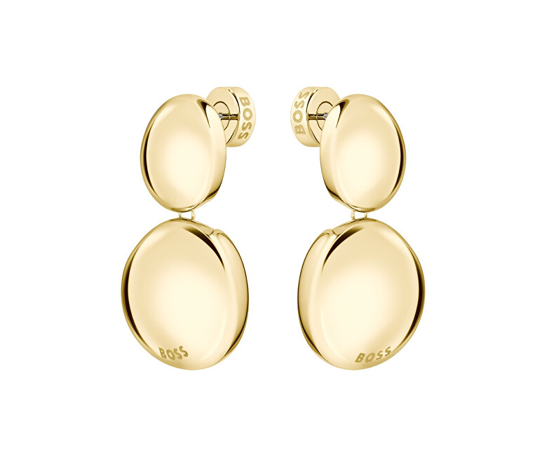 Hugo Boss Fashion visací náušnice z pozlacené oceli Nugget 1580714