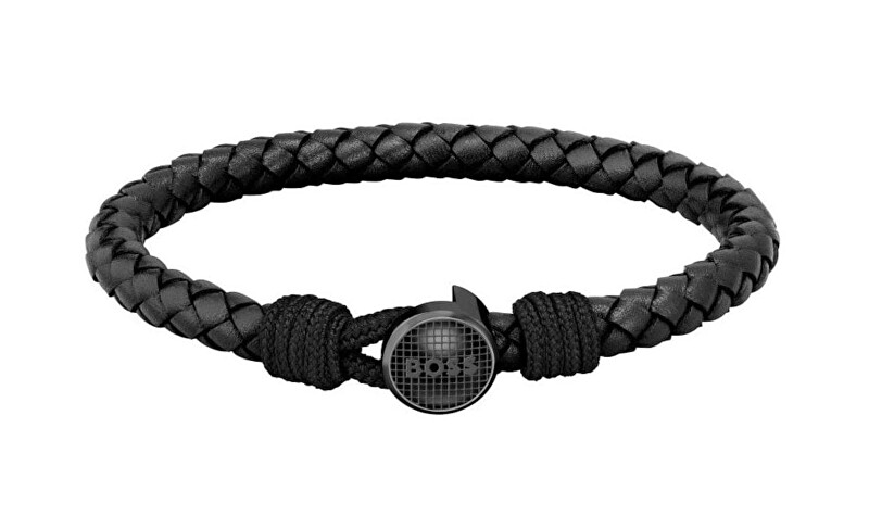 Hugo Boss Módní černý kožený náramek Classic 1580468M