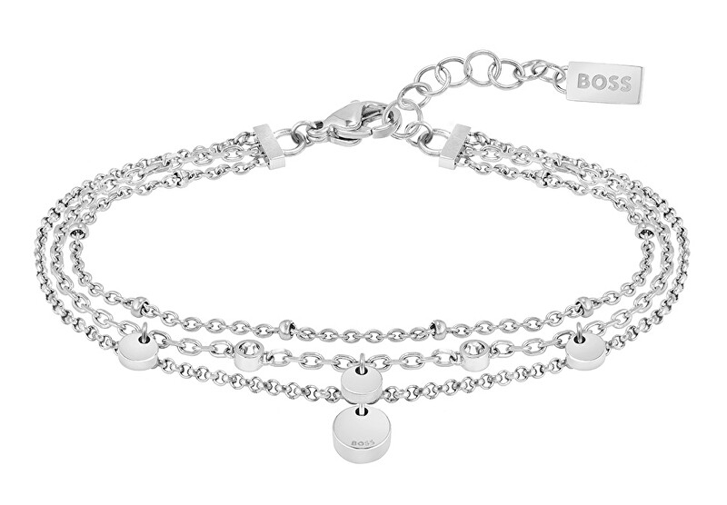 Hugo Boss Módny oceľový náramok s kryštálmi Iris 1580331 číra, strieborná