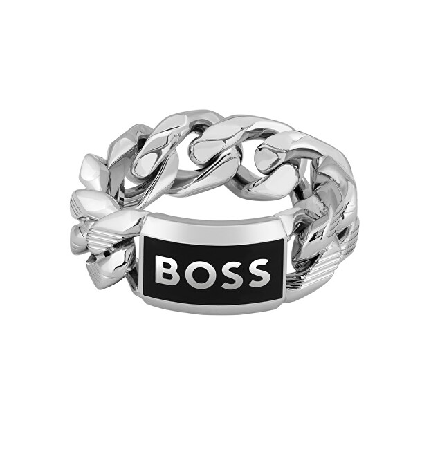 Hugo Boss Pánský ocelový prsten Kassy Emblem 1580681