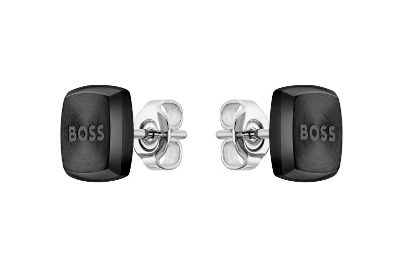 Hugo Boss Stylové černé náušnice Yann 1580474