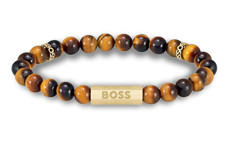 Hugo Boss Trendy korálkový náramok s tigrím okom Sphere 1580661