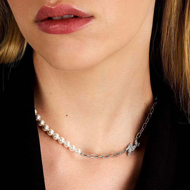 Karl Lagerfeld Elegantní náhrdelník se syntetickými perlami Pearl KLAYR03