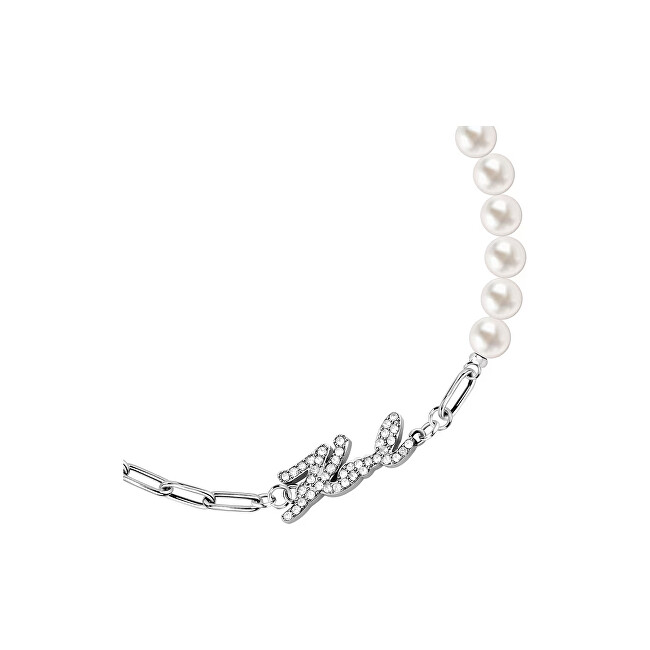 Karl Lagerfeld Elegantní náramek se syntetickými perlami Pearl KLAYR08