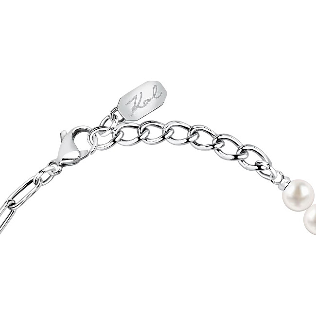 Karl Lagerfeld Elegantní náramek se syntetickými perlami Pearl KLAYR08