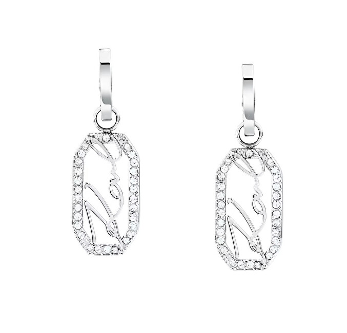 Karl Lagerfeld Fashion visiace náušnice z ocele Crystals KLAYC46
