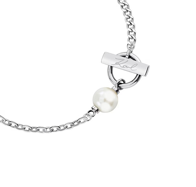 Karl Lagerfeld Ocelový náramek pro ženy Pearl KLAYR07