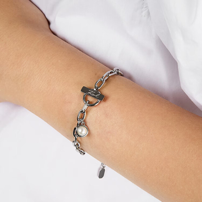 Karl Lagerfeld Stylový ocelový náramek pro ženy Pearl KLAYR06