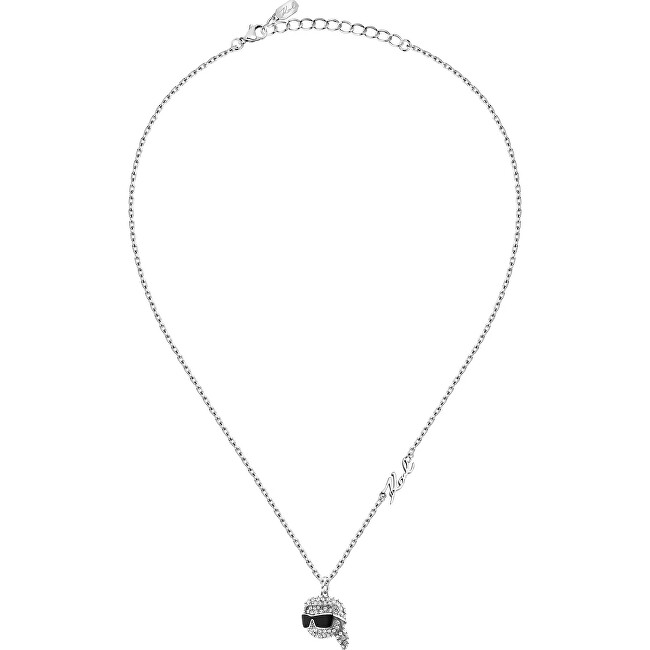 Karl Lagerfeld Štýlový oceľový náhrdelník pre ženy Charms KLAYD06 číra, strieborná