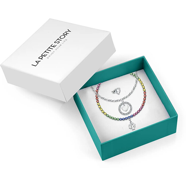 La Petite Story Set ocelových šperků Love LPS20ASD03 (2x náramek, single náušnice)