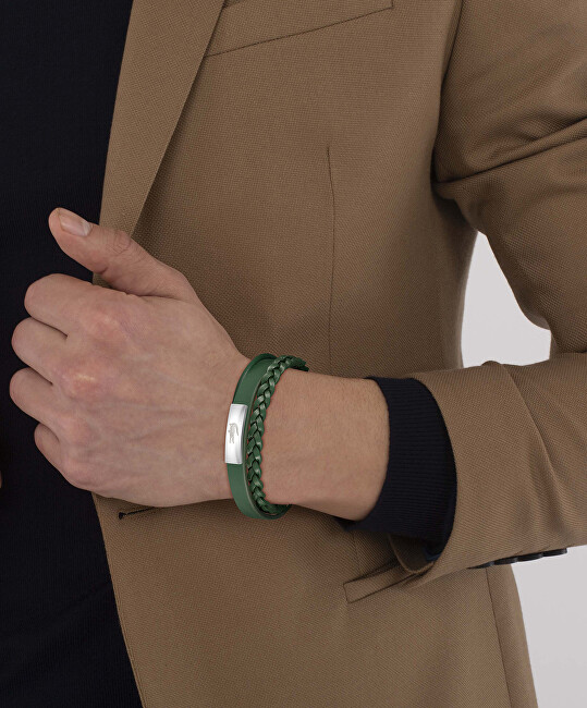 Lacoste Zelený kožený náramek Fusion 2040319