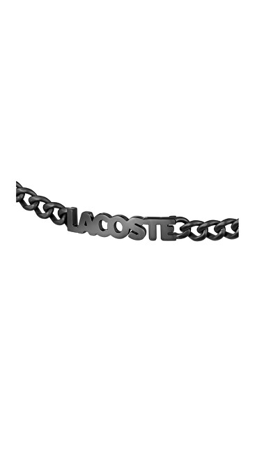 Lacoste Černý pánský náramek z oceli Script 2040478
