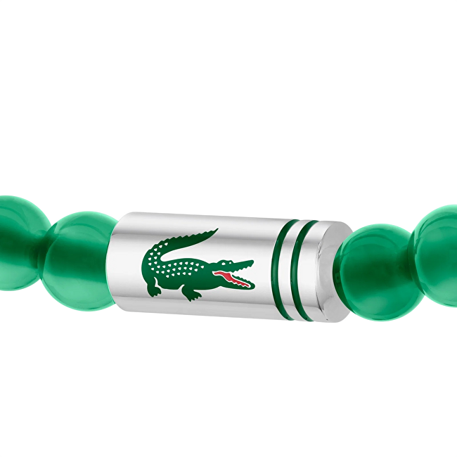 Lacoste Korálkový náramek se zeleným achátem Matchpoint 2040591