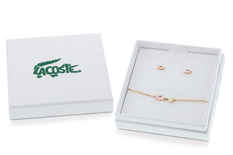 Lacoste Krásná pozlacená sada šperků pro dívky (náramek, náušnice) 2070030