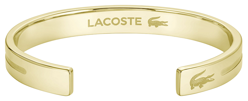 Lacoste Otevřený pevný náramek z pozlacené oceli Adventurer 2040527