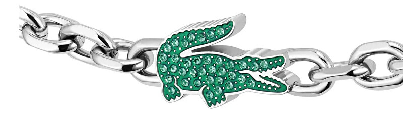 Lacoste Ocelový náramek se zelenými krystaly Arthor 2040610