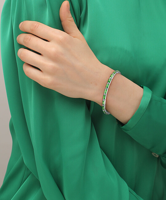 Lacoste Tenisový náramek se zelenými krystaly Duchess 2040500