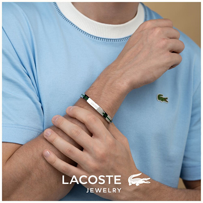 Lacoste Otevřený pevný náramek z oceli Adventurer 2040526