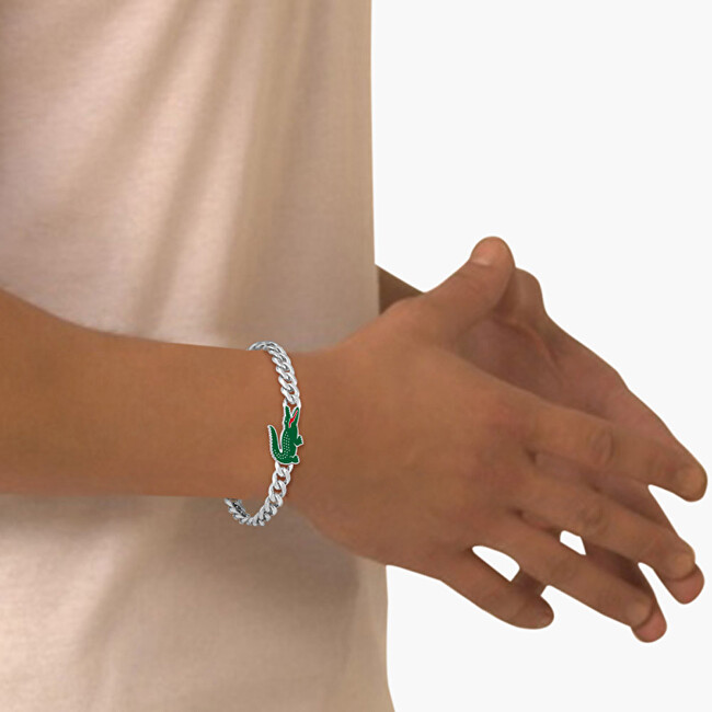 Lacoste Pánsky náramok z ocele Arthor 2040226 červená, strieborná , zelená