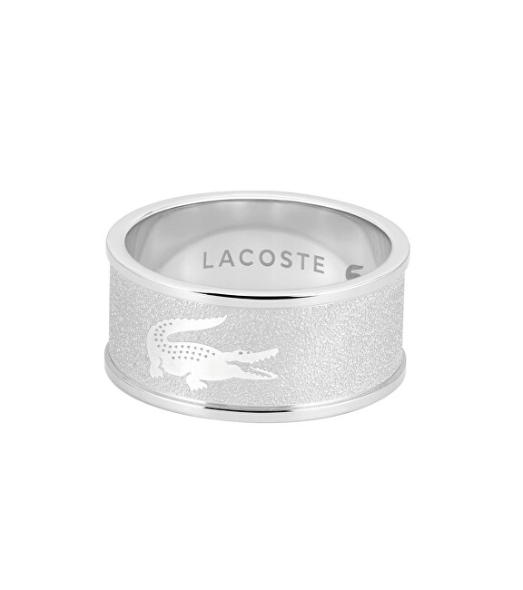 Lacoste Stylový ocelový prsten pro muže Backhand 2040485