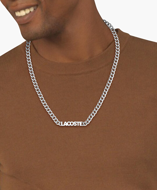 Lacoste Výrazný ocelový náhrdelník Script 2040474