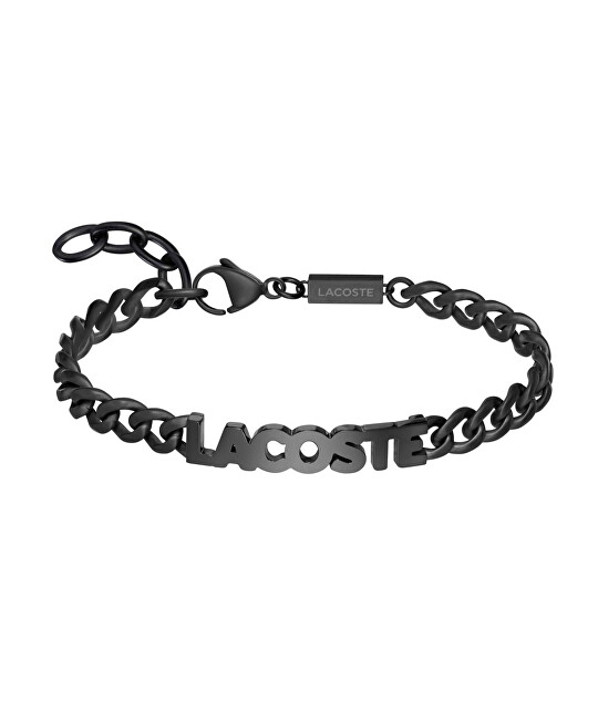 Lacoste Černý pánský náramek z oceli Script 2040478