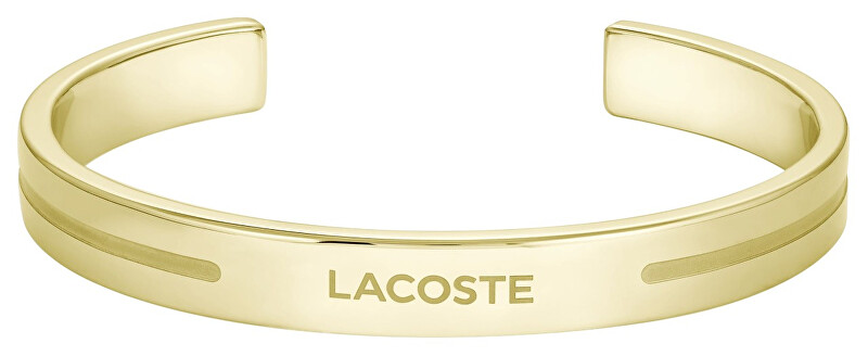 Lacoste Otevřený pevný náramek z pozlacené oceli Adventurer 2040527