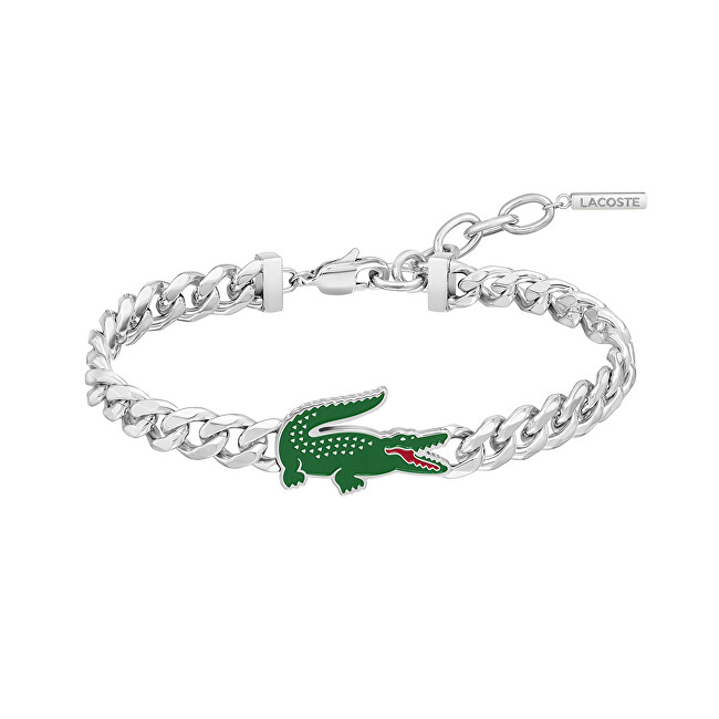 Lacoste Pánsky náramok z ocele Arthor 2040226 červená, strieborná , zelená
