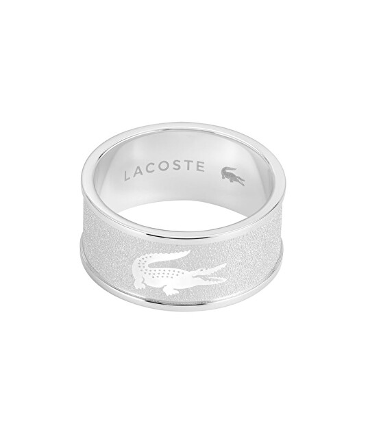 Lacoste Stylový ocelový prsten pro muže Backhand 2040485