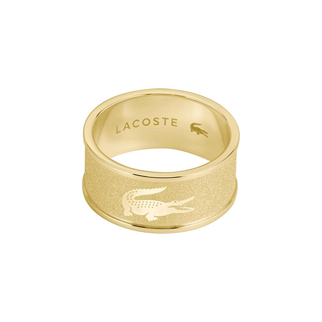 Lacoste Stylový pozlacený prsten pro muže Backhand 2040486
