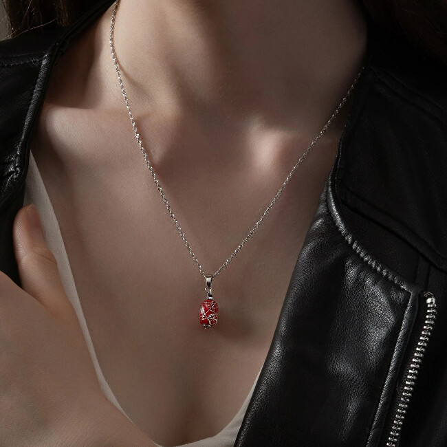 Lampglas Náhrdelník Rouge Nude s ryzím stříbrem NNM8/AG/RHO