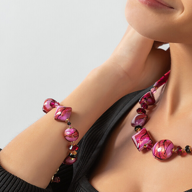 Lampglas Unikátní náramek Berrylicious Gem s 24karátovým zlatem v perlách Lampglas BRO15