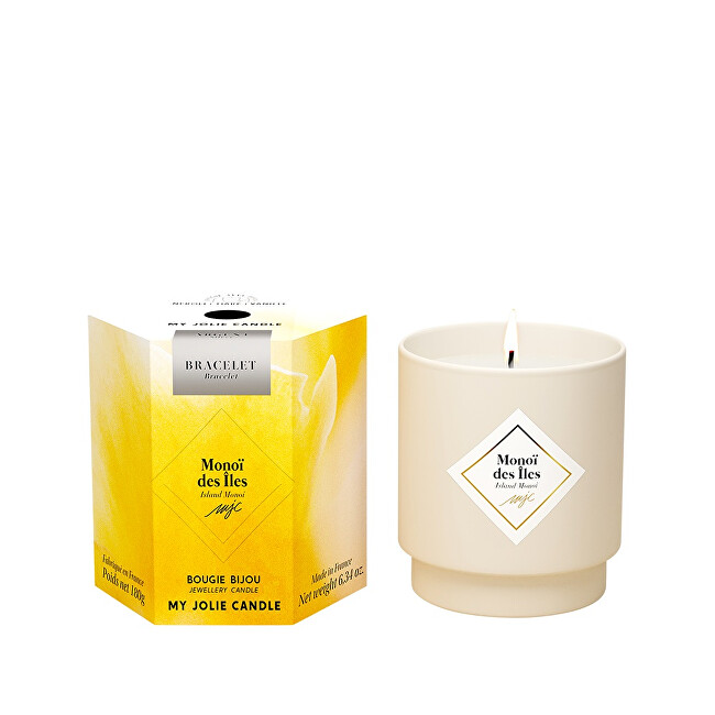 My Jolie Candle Vonná svíčka 36h s náramkem Silver Les Surprenantes Ostrov Monoi 320286