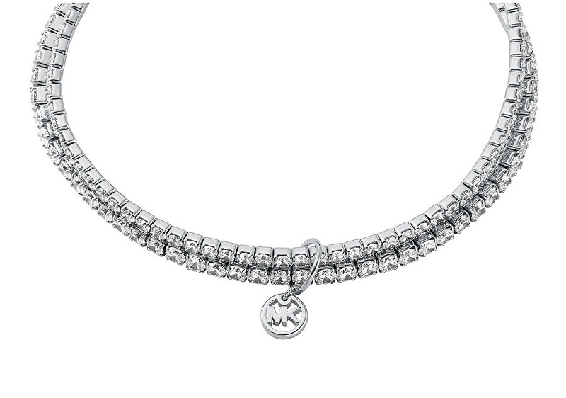 Michael Kors Dvojitý tenisový náramek se zirkony Brilliance Kors MKJ8359CZ040 čirá, stříbrná