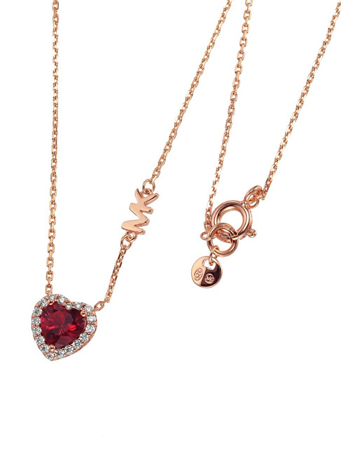Michael Kors Krásný pozlacený náhrdelník se zirkony Pavé Heart MKC1520BG791