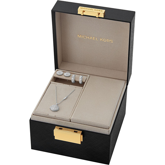 Michael Kors Luxusní stříbrná souprava šperků MKC1700SET (náhrdelník, 2x náušnice)