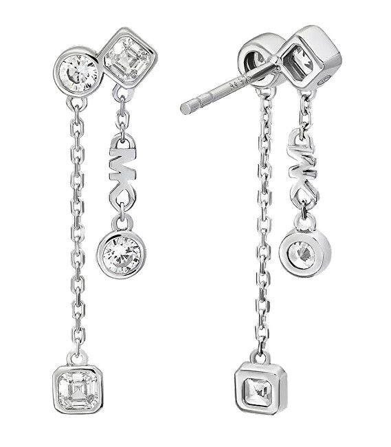 Michael Kors Luxusní stříbrné náušnice s krystaly Brilliance Kors MKC1773040