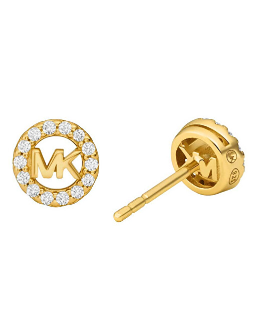 Michael Kors Módní pozlacené náušnice pecky se zirkony MKC1727CZ710